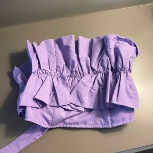 Do + Be Purple Strapless Ruffled Top